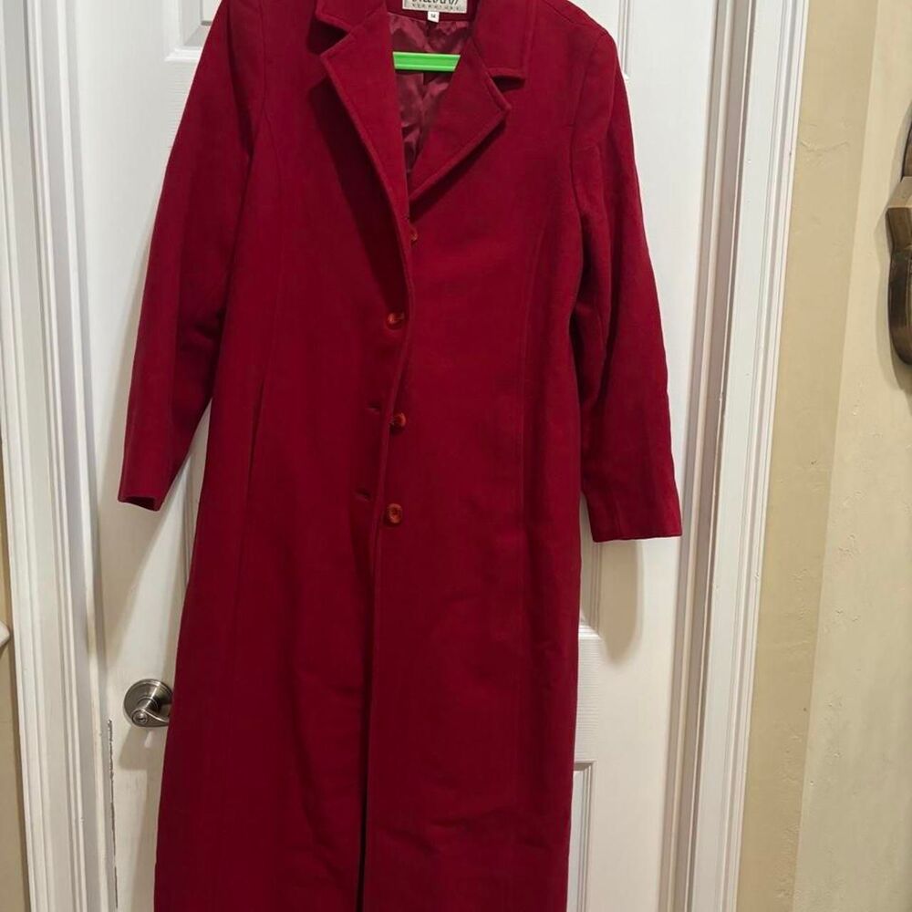 Bill-blass Women's Red and Burgundy Coat